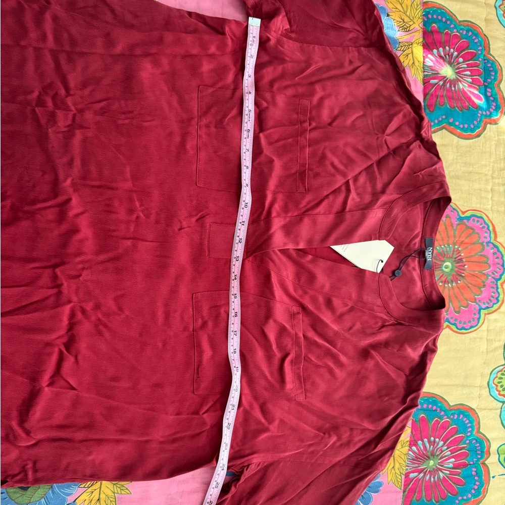 NYDJ Woven Henley Boysenberry L - Picture 7 of 14